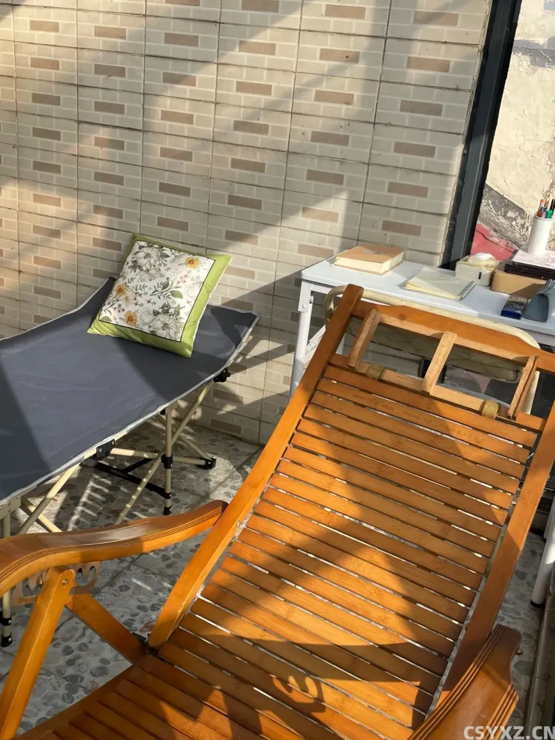 △几乎每天都会在阳台晒着太阳写稿。(图源/作者)